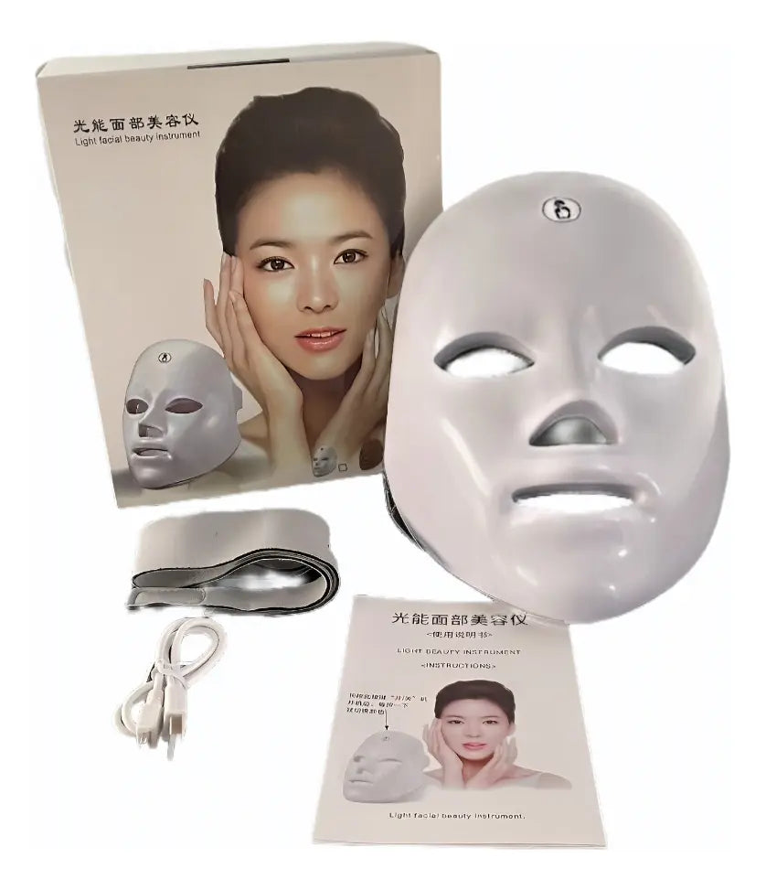 Mascara facial luz led